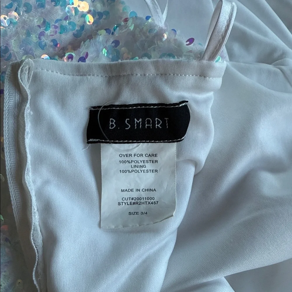 B. Smart White Sequin Prom Dress - Picture 14 of 15